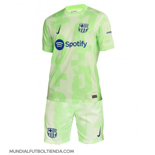 Camiseta Barcelona Tercera Equipación Replica 2024-25 para niños mangas cortas (+ Pantalones cortos)